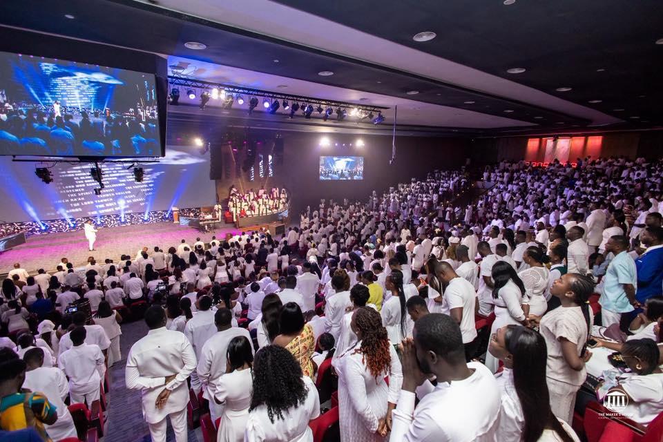 Full congregation gathered in worship